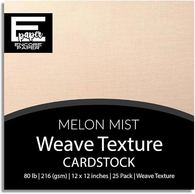 MELON MIST—12x12 Textured Cardstock | 80lb Textured Orange Scrapbook Paper | Premium Cardstock for Cricut Cutting | 25 Sheets
