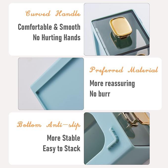 Desktop Storage Drawers, Stackable Countertop Organizer with Drawers | Cyan, 4 Small Drawers for Office Supplies, Makeup Organizer, Home Improvement, Desk Organization, Teacher Toolbox