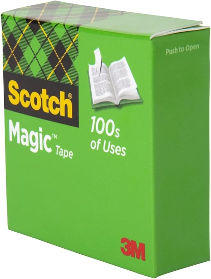 Scotch Magic Tape, Invisible, Home Office Supplies and Back to School Supplies for College and Classrooms, 12 Rolls (Pack of 12)