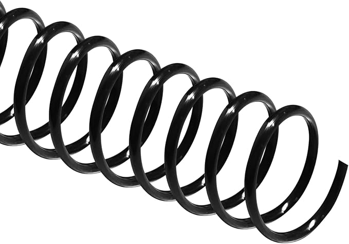 TOTiyea 50 Pack Spiral Binding Coils,20mm,4:1 Pitch 170 Sheet Capacity | Spiral binding coils,Black,can be used with letter size (8.5x11") or A4 size paper (8.3x11.7"),bound projects can lay flat