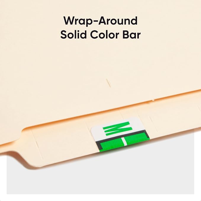 Smead BCCR Bar-Style Color-Coded Alphabetic Label, M, Label Roll, Light Green, 500 Labels per Roll, (67083)