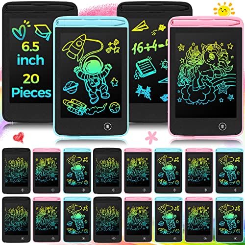 Zhehao 20 Pcs 6.5 Inch LCD Writing Tablet for Kids, Black, Blue, Pink