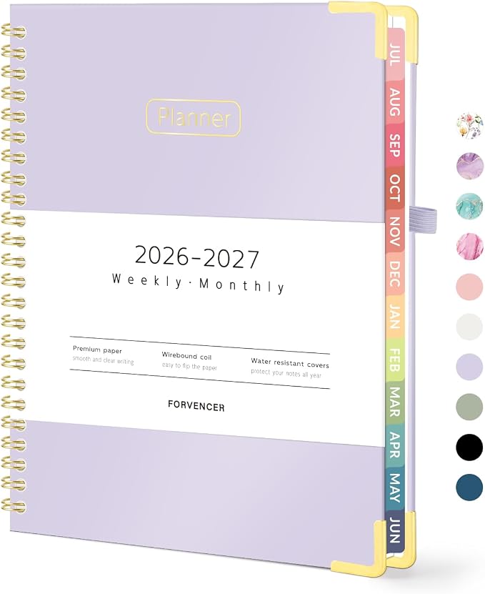 Forvencer Academic Planner 2026-2027, Calendar Jul 2026-Jun 2027, 6" x 8"