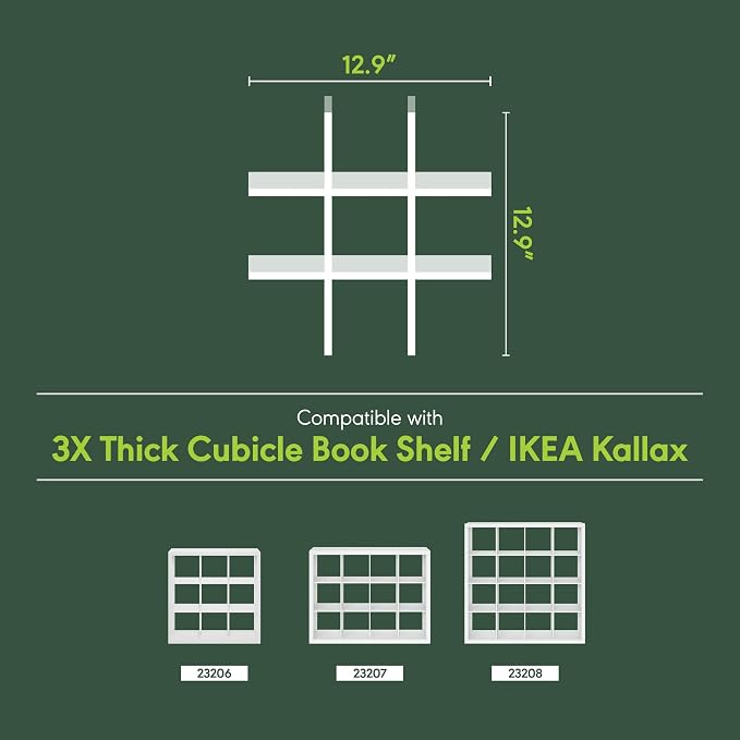 Furinno Cubicle 9-Compartment Cube Insert, Grid Cube Organizer, Dark Oak | 12.9W x 12.9H, Geometric Shelf Accessory, Fits into Furinno Triple Thick Cubes, IKEA Kallax, for Organizers and Storage