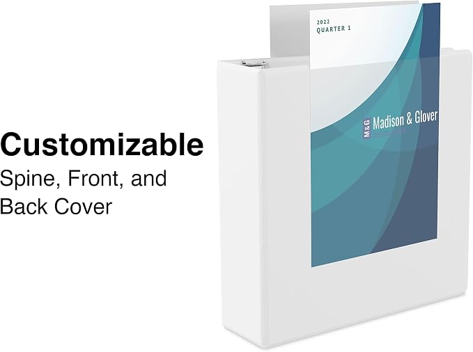 Staples 1" 3-Ring View Binder, White, 4/Pack