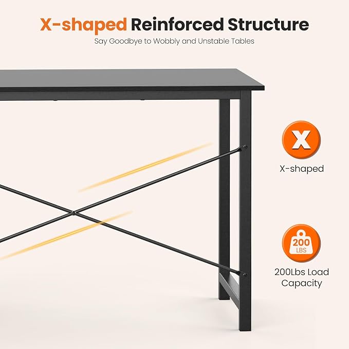 Sweetcrispy 40-Inch Computer Desk with Drawers, Office Desk, Black | Small Desk for Bedroom Home Office with Side Hook, Modern Simple Desk with Storage for Writing