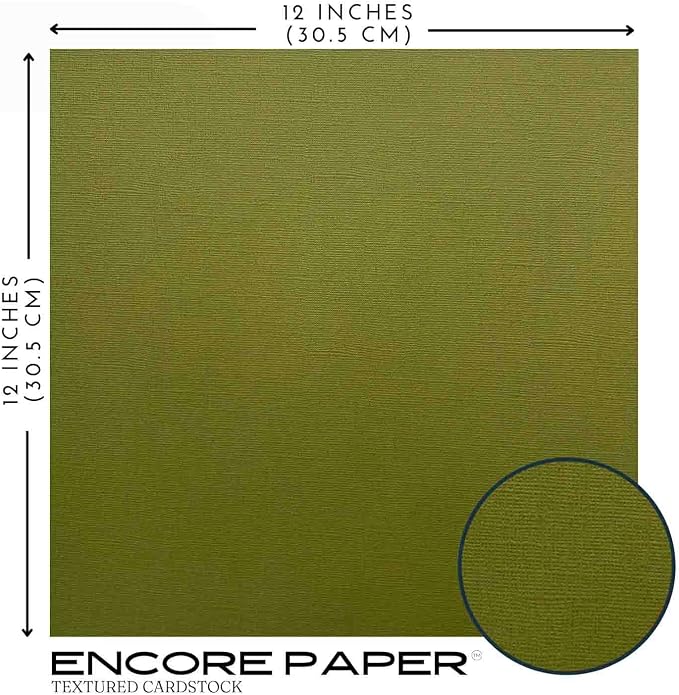 SUCCULENT—12x12 Textured Cardstock | 80lb Textured Green Scrapbook Paper | Premium Cardstock for Cricut Cutting | 25 Sheets