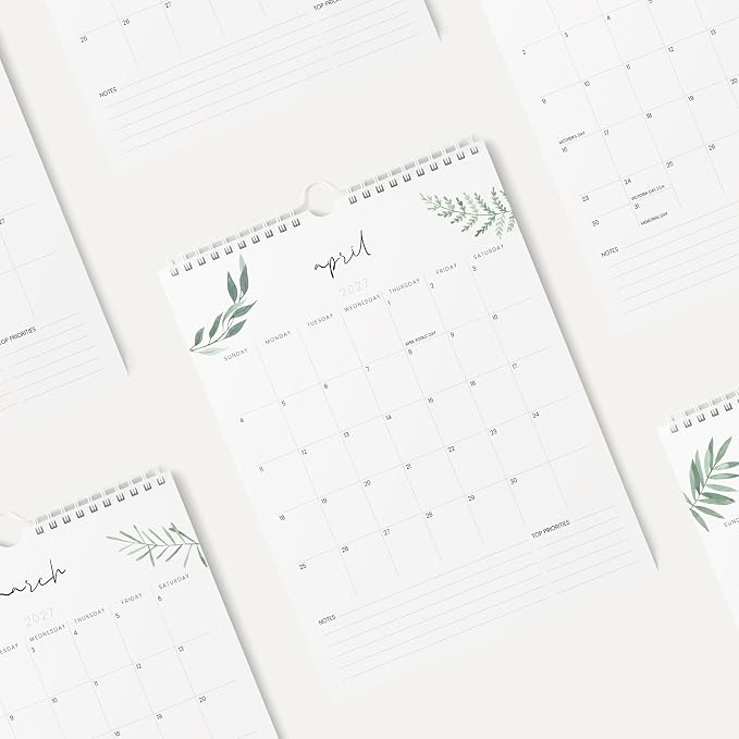 Karto Wall Calendar 2026-2027 8.5x11 in - Greenery