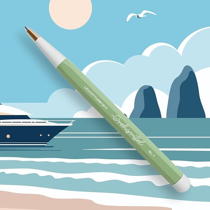 LEUCHTTURM1917 - Drehgriffel Writing Pen (Sage) - Ballpoint Pen with Royal Blue Ink Included