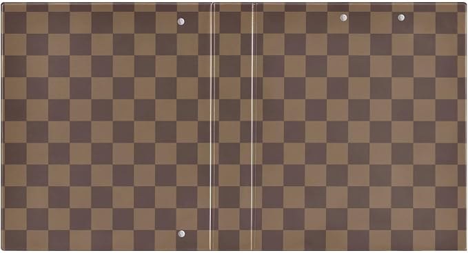 Brown Checkerboard B 3 Ring Binder with 2 Interior Pockets 1.5 inch Binders 3 Ring Heavy Duty Fit 8.5" x 11" Letter Size for Office School, 2 Pack