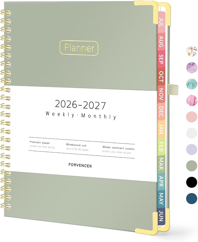 Forvencer Academic Planner 2026-2027, Calendar Jul 2026-Jun 2027, 6" x 8"