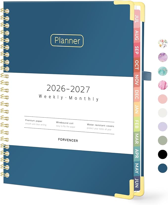 Forvencer Academic Planner 2026-2027, Calendar Jul 2026-Jun 2027, 6" x 8"