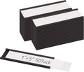 Realth C Channel Magnetic Label Holders 50 Pack 1'' x 3'' with Paper Inserts and Clear Plastic Protectors, Magnetic Data Card Holders File Cabinet Labels for Metal Racks and Shelves