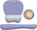 TECKNET Gel Mouse Pad Set with Wrist Rest and Keyboard Wrist Rest, Ergonomic Mousepad Rests with Non-Slip PU Base for Pain Relief, Computer, Laptop, Office & Home