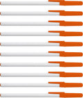 DISCOUNT PROMOS Value Stick Pens Set of 10, Bulk Pack - Blue Ink, Great for Office, School, Business, Tradeshows, Events - Orange Cap