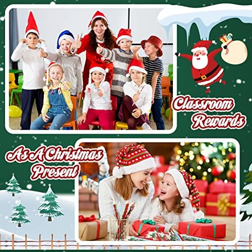 Yexiya 96 Pcs Christmas Pencils Wood with Erasers 12 Designs Bulk