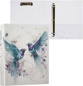 3 Ring Binder, Turquoise Bird File Folder Holds 200 Sheets File Storage for Women Men School Office Supplie