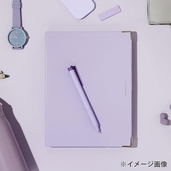 Maruman YOUANCE 26-Ring Binder, Holds 70 Sheets, B5 7.17"x10.12", Purple | Durable Vinyl Cover, Storage Pocket, Includes 10 3mm Graph Paper Sheets & Clear Sheet Protector, Made in Japan