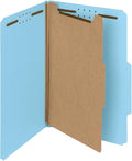 Smead 100% Recycled Pressboard Classification File Folder, 1 Divider, 2" Expansion, Legal Size, Blue, 10 per Box (18721)