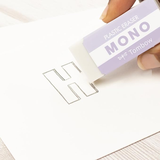 Tombow MONO Graph and MONO Eraser, 0.5 mm, Lavender, Precision with 4 mm Tip, Innovative Shake Mechanism, More Stable Brass Pliers, Refillable, Includes Eraser [SH-MG94-PE04A]