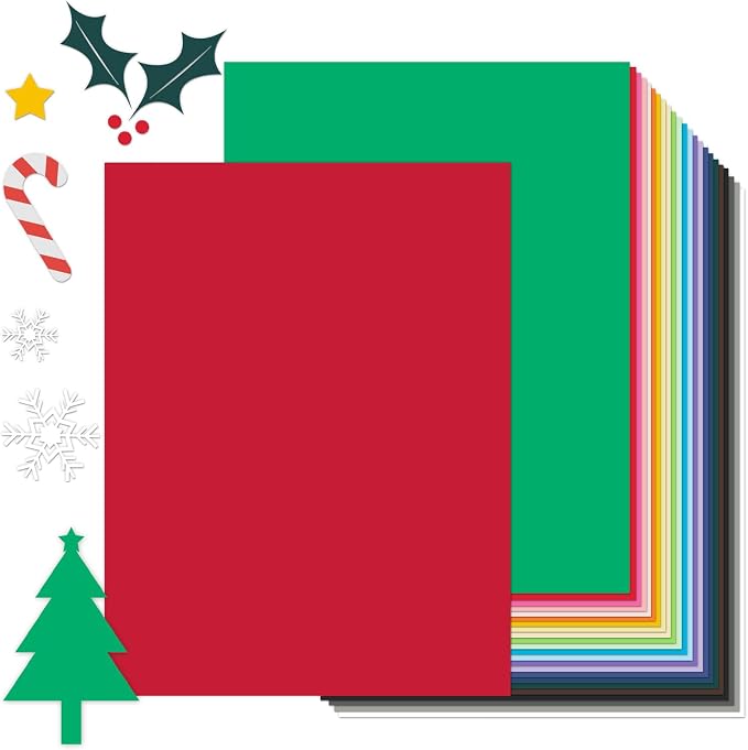 Colored Cardstock 8.5 x 11 Assorted | 100 Sheets Goefun 25 Colors Colored Copy card stock, 80lb Construction Paper Color Paper for Crafts & Scrapbooking