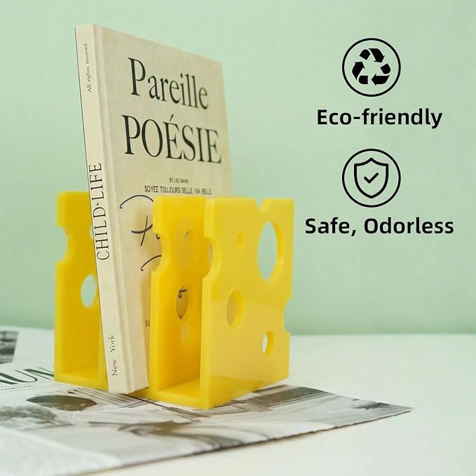Acrylic 3 Section Magazine Vertical File Holder Organizer Book Holder Storage Box For Home And Office Cheese Shape Desktop Decorative Book Stand