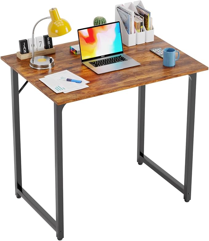 PayLessHere | 32 Inch Computer Desk | Vintage | Sturdy Office Desk | Metal Frame, Adjustable Feet | Water-Resistant, Scratchproof Surface | Writing Table for Home Office or Study | Pack of 1