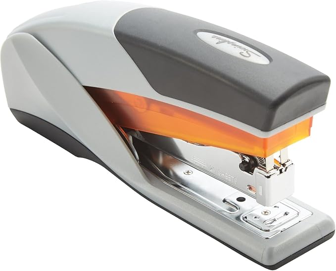 Swingline Stapler, 25 Sheet Capacity, Optima 25, Jam Free, Reduced Effort, Soft Grip, Orange and Gray (66402) (Pack of 6)