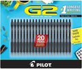 PILOT G2 Pens, 0.7mm, Black Ink, 20-Pack
