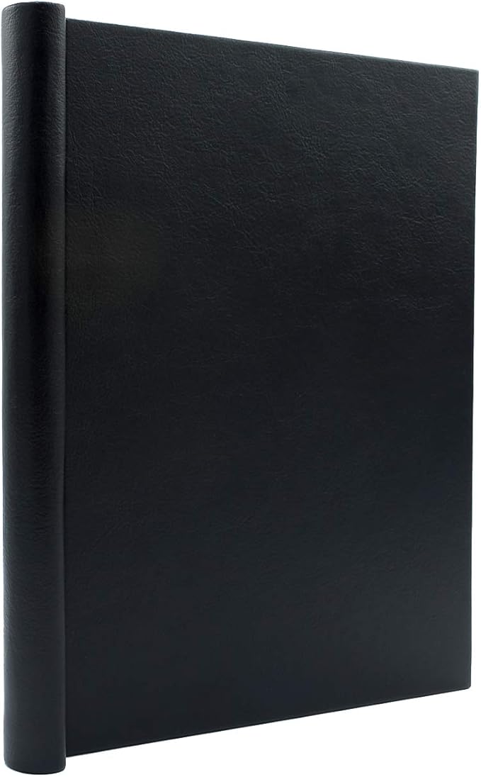 Faux Leather Springback Thesis Binder - Black, 1" Spine, by Bindertek | 150 Sheet Capacity, High-Tension Spring Clamp Style, Perfect for Thesis Work, Legal Documents, Menus, Portfolios, Photography