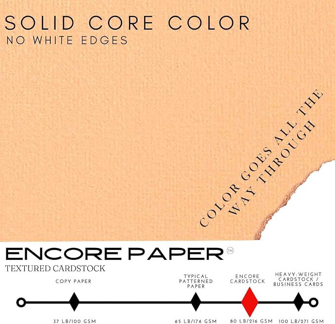 Peach Sherbet—12x12 Textured Cardstock | 80lb Textured Orange Scrapbook Paper | Premium Cardstock for Cricut Cutting | 25 Sheets