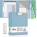 3 Ring Binder with Clipboard,2 Inch Binders with Notepad&5 Dividers with Pockets, Labels,PU Clipboards for School Office(Blue,Letter Size)