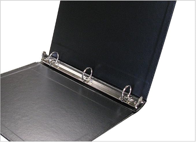 Corpkit 3-Ring (1 1/2") VP Binder - Heavy Duty, Imitation Leather Minute Book, Optional Gold Stamping with Corporate or Company Records (Black)