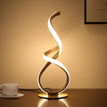 Unique Bedside Table Lamp, LED Touch Dimmable Spiral Desk Light | 3 Color Temperature Modern Nightstand Light, Side Light for Living Room, Bedroom, Gold