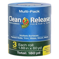 Duck Clean Release Blue Painters Tape, Masking Tape For Paint Projects, 2 in (1.88 in x 60 yd) 3-Pack, 240461