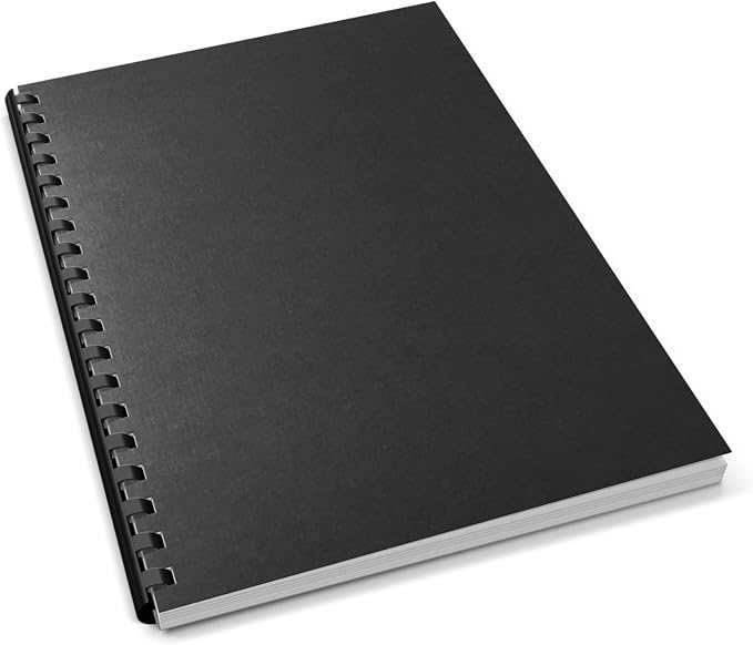 13Mil Slight Linen-Texture Paper Binding Cover, Letter Size, Black, 25 Pack | Paper Binding Presentation Covers, Glossy, 8.5" x 11" Letter Size, 250 GSM, 90 lb, Unpunched, for Business, School Projects