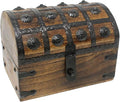 Nautical Cove Treasure Chest Keepsake and Decorative Wood Box (Large 8x6x6) - Storage Box, Wooden Box with Hinged Lid, Rustic Storage, Pirate Storage Box, Vintage Wooden Chest