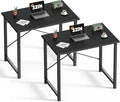 DUMOS 32 in Small Computer Desk for Home Office, Modern Study Work Table Simple Style for Bedroom, Writing Desks with X-Shaped Reinforcement, 2 Pack, Black | Modern Study Writing Work Table, Craft PC Desk Simple Workstation with Reinforcement Structure...