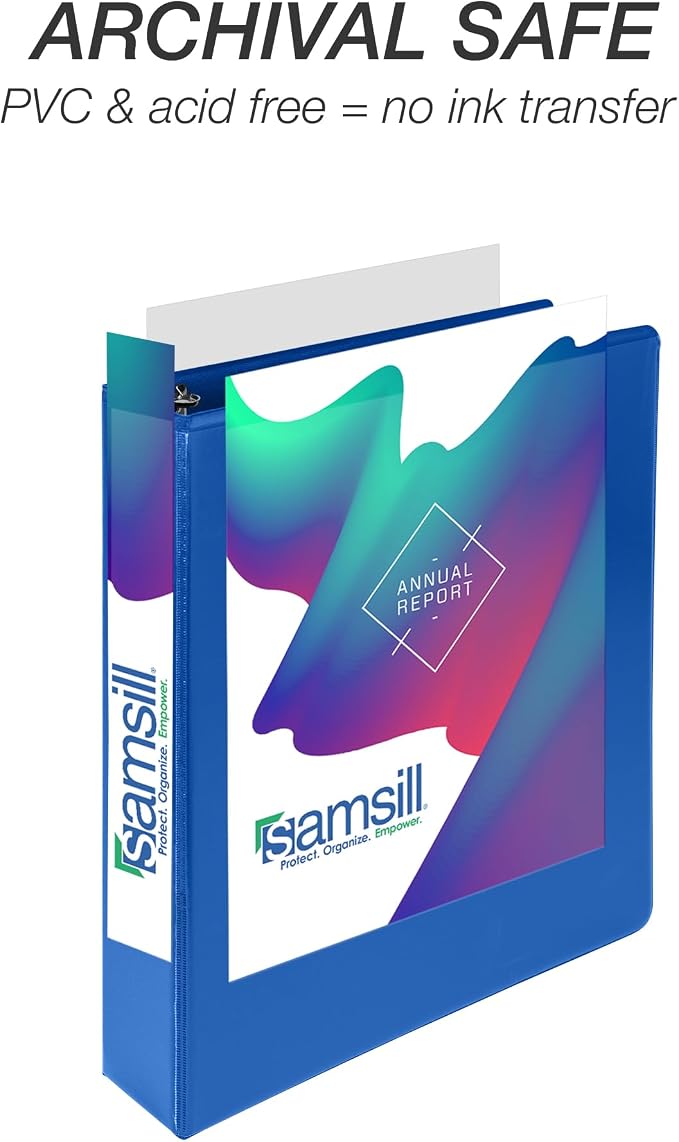 Samsill Durable 1.5 Inch Binder, D Ring Binder, 100% Recycled Chipboard, Blueberry