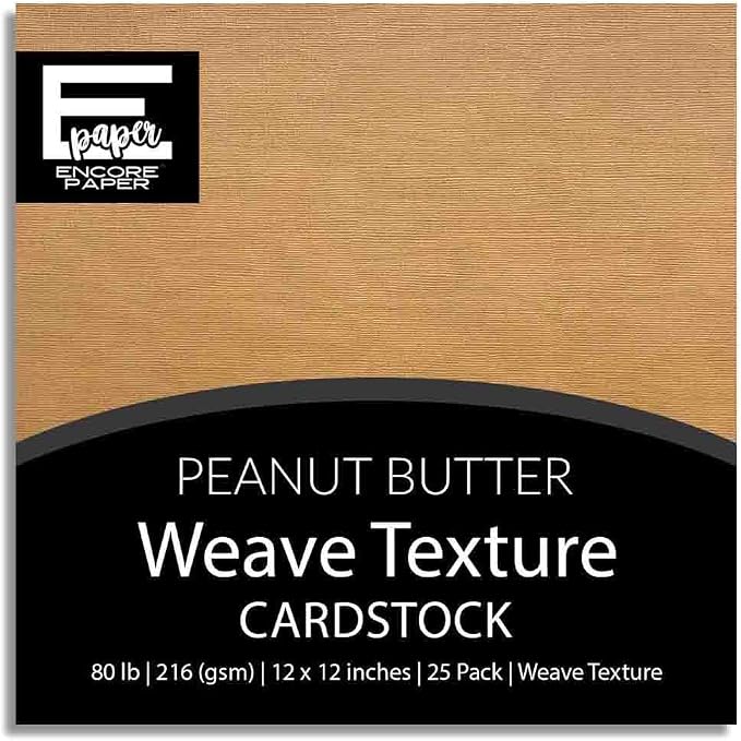 PEANUT BUTTER—12x12 Textured Cardstock | 80lb Textured Brown/Tan Scrapbook Paper | Premium Cardstock for Cricut Cutting | 25 Sheets