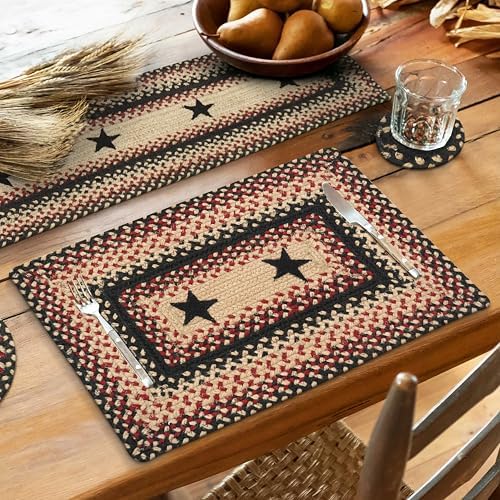 Homespice Gloucester Jute Braided Placemats, Rect 13x19 Set of 6