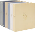 EOOUT 6 Pack 3 Ring Binders 1 inch, Three Round Ring 1'' Binders with 2 Pockets Interior, 6 Gold-Stamped Floral Color, Fits 8.5'' x 11'' Letter Size Paper for School Office Supplies