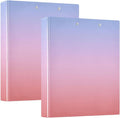 Round Rings Binder 1 and A Half Inch Binder with Pocket Cover Pack of 1/2 School Binder Hardcover Pink Purple Gradient