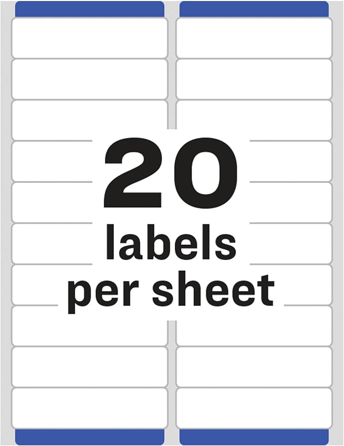 Avery® Printable Address Labels, Sure Feed® Technology, 1" x 4", Matte Clear, 1,000 Blank Mailing Labels (05661)
