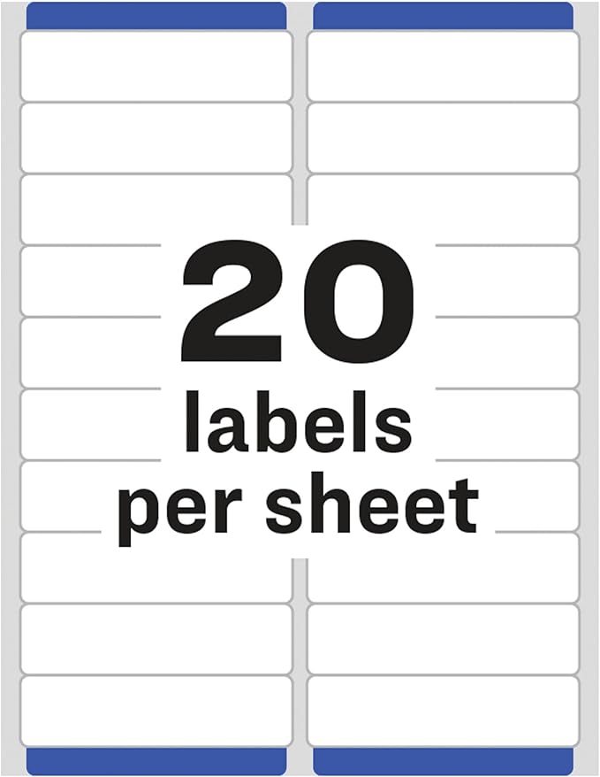 Avery Easy Peel Printable Address Labels with Sure Feed, 1" x 4", White, 500 Blank Mailing Labels (05261)