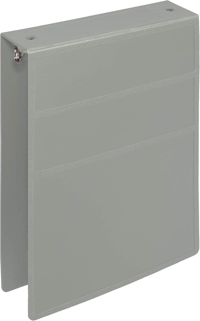 Carstens 2-Inch Heavy Duty 3-Ring Binder - Top Opening, Ash Gray, Durable Plastic, Precision No-Gap Rings, Waterproof Cover, No Pockets, Holds 300 US Letter Sheets, BPA-Free, Made in USA (2872-3R)