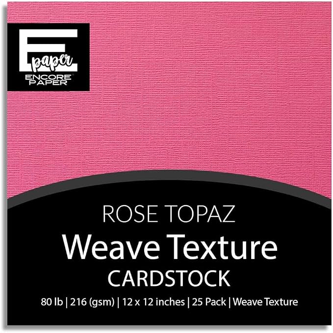 Rose Topaz—12x12 Textured Cardstock | 80lb Textured Pink Scrapbook Paper | Premium Cardstock for Cricut Cutting | 25 Sheets