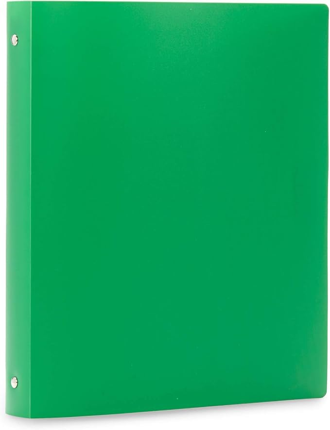 Blue Summit Supplies 6 Plastic 3 Ring Binders, 1 Inch, Assorted Colors | fits letter paper, 1 in round rings, flexible poly cover, inside pocket, for school, office, and home
