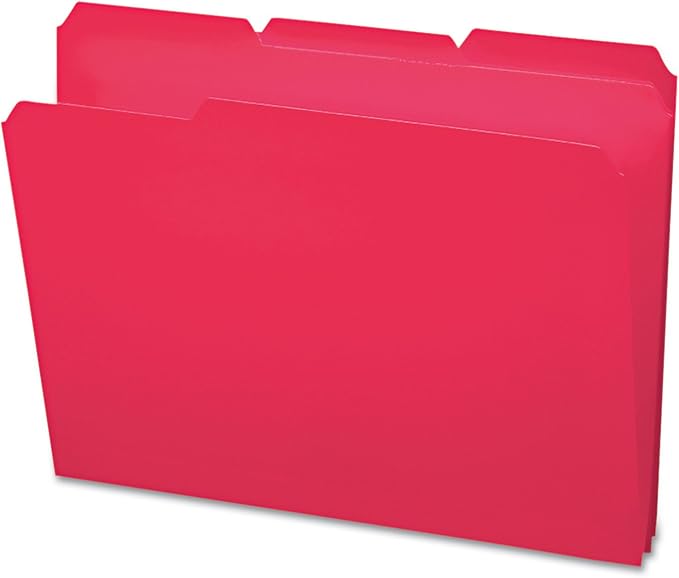 Smead Poly File Folder, 1/3-Cut Tab, Letter Size, Red, 24 per Box (10501)