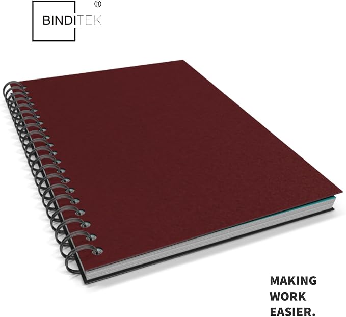 Binditek 12 Mil Sand-Textured Binding Covers, Letter Size, Maroon, 25 Pack | Plastic Binding Covers, 8.5" x 11", Subtle Matte Finish, Square Corners, Unpunched, Ideal for Business Reports and Proposals